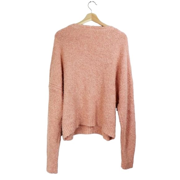 Free People Women's Nude Peach Knit Dolman Sleeve V Neck Sweater Size M - NEW - Picture 4 of 5
